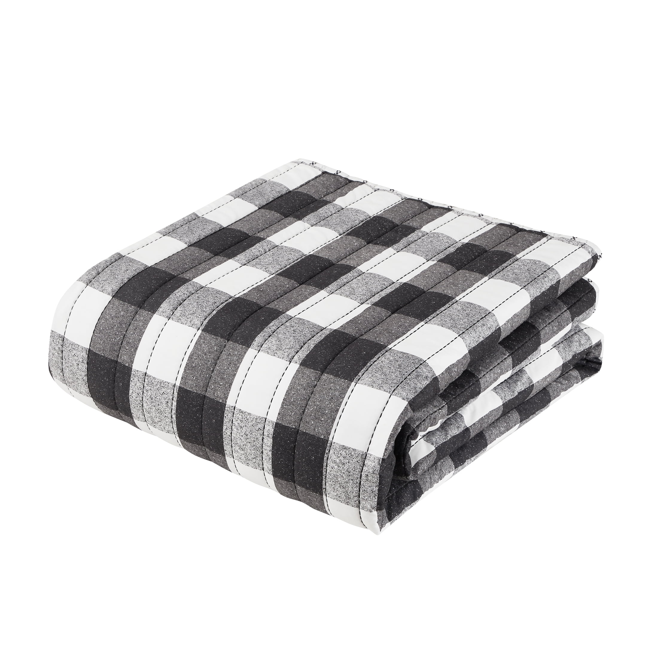 Mainstays All in One Lightweight Quilt Set and Sheet Set -7 Piece, King, Buffalo Check