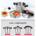 thumbnail image 2 of Koch Systeme CS Stainless Steel Pressure Cooker 8.5 Quart, 3-in-1 Olla de Presion, Easy One-Hand Lock, 18/10 Stainless Steel, Stovetop Presssure Cooker, Induction Compatible, with Glass Lid & Steamer, 2 of 11