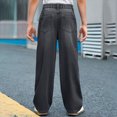 thumbnail image 5 of NOLDARES Boy's Baggy Jeans Teen Boys Straight Wide Leg Denim Pants with Pockets,Black,8-9 Y, 5 of 5