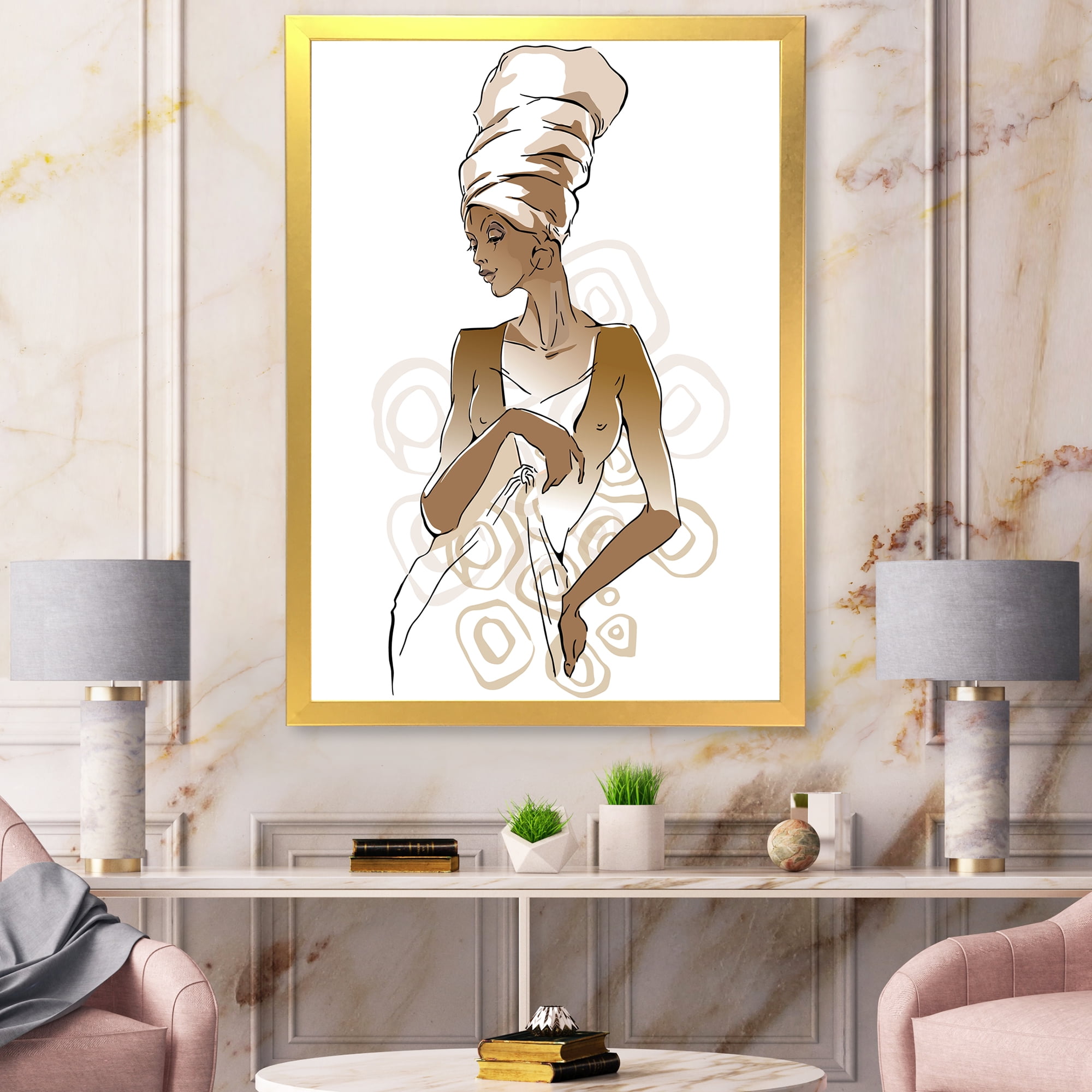 Designart 'Abstract African American Woman Portraits' Modern Framed Art Print