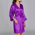 thumbnail image 5 of IROINNID Long Sleeve Dress for Women Homewear Long-Sleeve V-Neck Dress Color Lace Night-Robe One Size Deals,Purple, 5 of 8