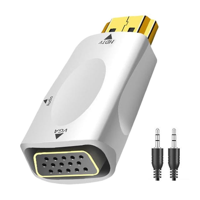 Ruifaya Adaptador convertidor de vídeo HDMI macho a VGA hembra de 1080P con salida de audio