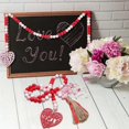 thumbnail image 2 of KAIYANG 2 guirnaldas de cuentas para el día de San Valentín, bandeja de madera con cuentas en forma de corazón y decoración en niveles, 2 of 5