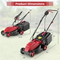 thumbnail image 4 of 13Inch Lawn Mower, Segmart Home Outdoor Gas Powered Lawn Mower with Bag, 3-in-1 Multifunction Lawn Mowers with 5 Adjustable Heights, 4-Stroke Engine, 209CC, Motor Oil Included, Red, 4 of 9