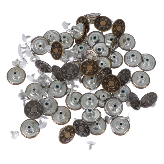 FRCOLOR 50 Sets Snap Buttons Kit for Pants and Jeans Iron Material for DIY and Repair