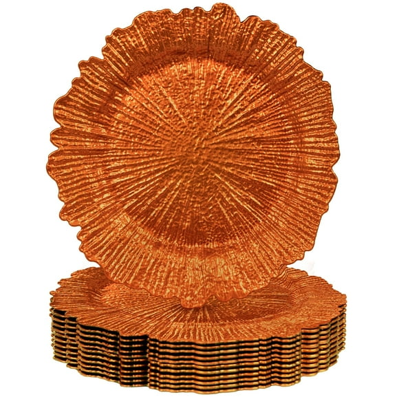 Charger Plates MAONAME Reef de plástico naranja, juego de 12