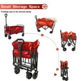 thumbnail image 6 of Collapsible Foldable Wagon,Beach Wagon Cart Heavy Duty with Wheels Foldable,Utility Folding Grocery Wagon for Camping Sports Outdoor Activities(Red), 6 of 7
