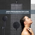 thumbnail image 3 of Wowow 9-Spray Patterns with 1.8 GPM 12 in. Wall Mount Rain Fixed Shower Heads in 12 in., Matte Black, 3 of 8