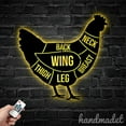 thumbnail image 3 of Handmadetneonsign Personalized Chicken Cuts Metal Wall Art LED Light, Custom Chicken Butcher Metal, 3 of 5