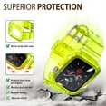 thumbnail image 2 of Insten Crystal Clear Watch Band with Rugged Bumper Case For Apple Watch 40mm 38mm Series SE 6 5 4 3 2 1, Replacement Soft TPU Transparent Strap, Clear Yellow, 2 of 10