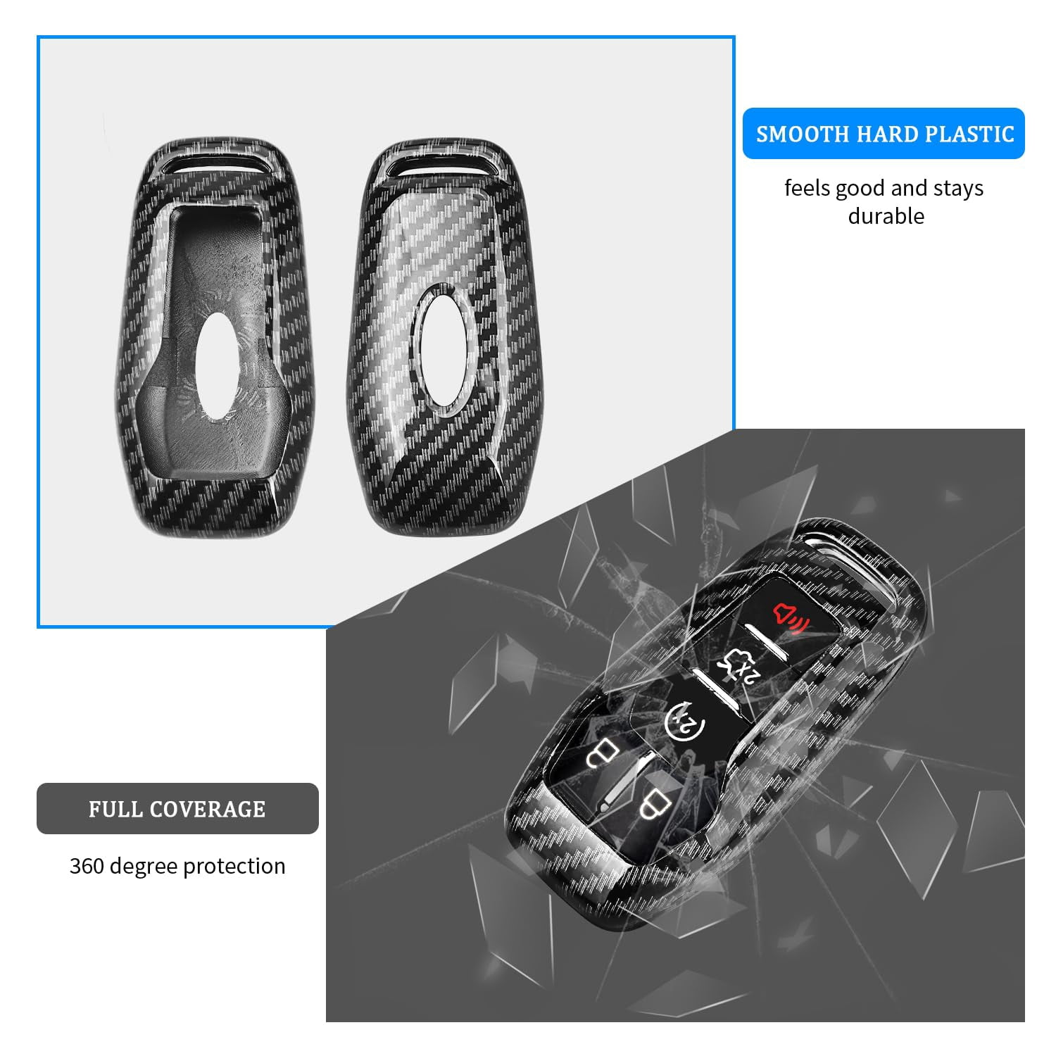 for Ford Key fob Cover,TPU Car Key Case Protector with Keychain Compatible with Ford Fusion F-150 Edge Explorer Mustang Lincoln MKZ MKC 2/3/4/5 Buttons Smart Key