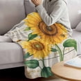 thumbnail image 3 of Sunflower Blanket Soft Cozy Warm Twin Blanket for Bed, Plush Fuzzy Flannel Fleece Blankets for Sofa, Yellow Summer Flowers Bee Botanical Wooden Throw Blankets for Couch, Gifts for Men, 60"x80", 3 of 9