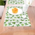 thumbnail image 5 of ZNDUO Placemats, 1 PCS Heat Resistant Stain Resistant Woven PVC Insulation Placemats, Durable Washable Elegant Table Mats for Dining-Green Four Leaf Clover, 18"x12", 5 of 6