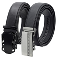 thumbnail image 1 of 2 Pack Leather Ratchet Belt for Men Adjustable Dress Belts with Click Sliding Buckle, 1 of 9