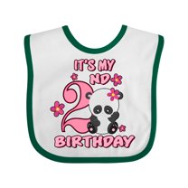 Inktastic It's My Second Birthday with Panda Bear Girls Baby Bib