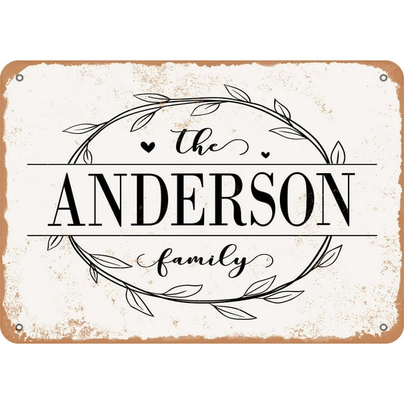 7 x 10 Metal Sign - The Anderson Family (Style 1) - Vintage Rusty Look