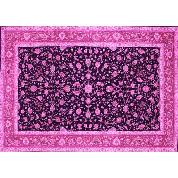 Ahgly Company Indoor Rectangle Persian Pink Traditional Area Rugs, 5' x 7'