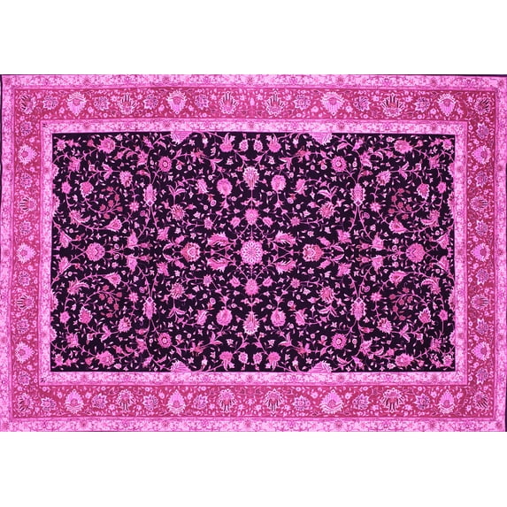 Ahgly Company Indoor Rectangle Persian Pink Traditional Area Rugs, 8' x 10'