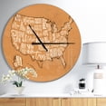 thumbnail image 1 of DesignArt United States Yellow Vintage Map Large Wall Clock, 1 of 1