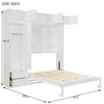 thumbnail image 2 of Harper & Bright Designs Queen Murphy Bed Wall Bed with Wardrobe, Queen Size Cabinet Bed Folding Wall Bed with Storage Cabinet and Shelves for Guest Room Office, White, 2 of 16