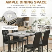 SEGMART Dining Table with 4 High-back Upholstered Chairs, Modern Dinette Set, Dining Table & Chairs Set for 4 Persons, Small Home Kitchen Dining Table Set, Ideal for Apartment Breakfast Nook