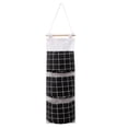 thumbnail image 1 of Bolsa de almacenamiento colgante de lino y algodón con diseño de flamenco, bolsa para colgar en la pared con 3 bolsillos, bolsa para colgar en Almacenamiento y organización del hogar cuadrado negro Bewildely HA001636-02, 1 of 6