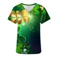thumbnail image 3 of Femmes Tops Mode Femmes St. Patrick'S Day Imprimé Poche Manches Courtes V-Neck Infirmière Top, 3 of 3