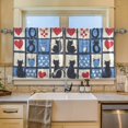 thumbnail image 2 of Yayeee Kitchen Curtains Tier Set of 2 Light Filtering 57"x36" Over Sink Window Panels, Black Cats and Hearts, 2 of 7