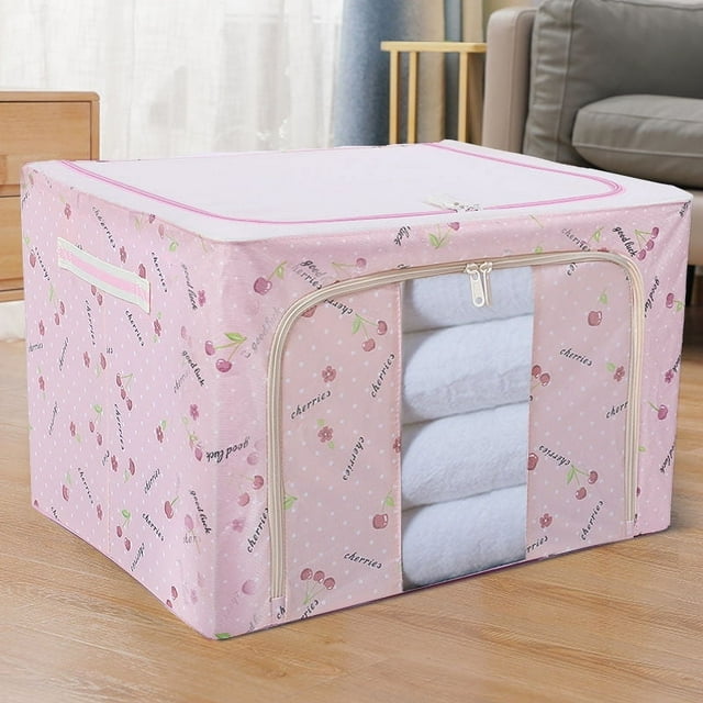 Caja de almacenamiento transparente grande, resistente al agua y a la humedad, plegable, para guardar ropa, armario de dormitorio, caja de almacenamiento de tela