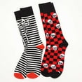 thumbnail image 3 of TeeHee Novelty Crazy Fun Crew Socks 2-Pack for Men (Skeleton Checker Stripes), 3 of 7