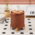 thumbnail image 3 of Mxfurhawa Luxe Velvet Upholstered Storage Ottoman Footrest Stool with Metal Legs For Décor, 3 of 8