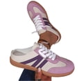 thumbnail image 4 of Womens Vintage Color Block Casual Sneakers Black White Faux Suede Non Slip Gum Rubber Sole Lace Up for Walking Commute Daily Wear Ladies Shoes 42, 4 of 8