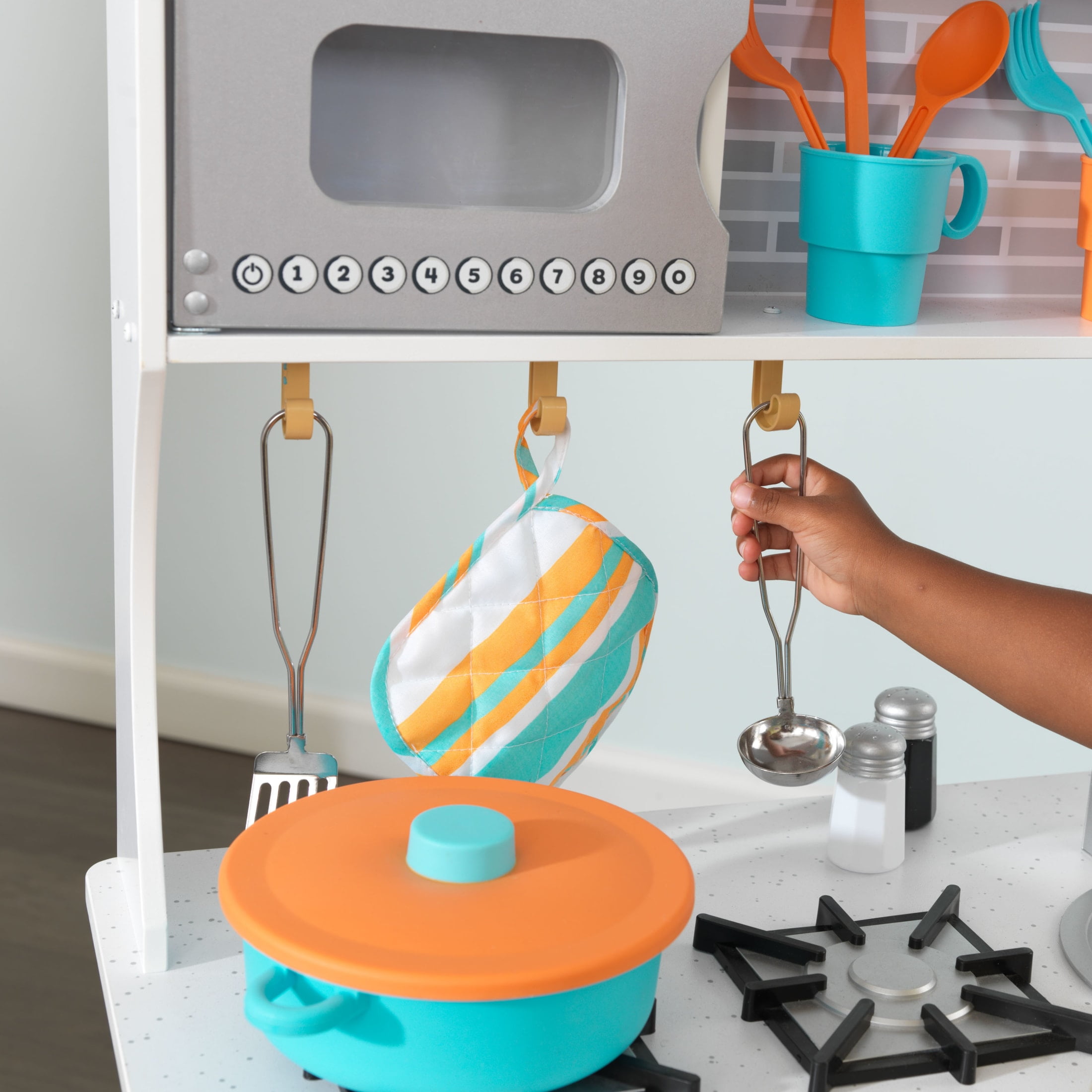 KidKraft All Time Wooden Play Kitchen with Oven Microwave and 39 Piece Accessory Set Walmart