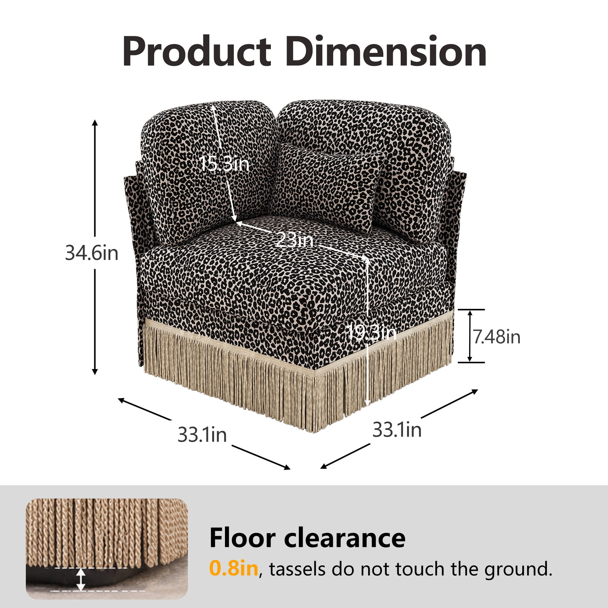 Modular Sectional Sofa Corner Chair Module, DIY L Shape Sofa Extension Piece, Custom Couch Component