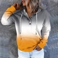 thumbnail image 2 of Busydd Womens Hoodie Fashion Gradient Hoodies Casual Long Sleeve Fleece Sweatshirt Loose Comfort Button Drawstring Pullover Tops with Pocket, 2 of 5