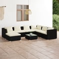 thumbnail image 1 of vidaXL 8 Piece Garden Lounge Set with Cushions Poly Rattan Black, 1 of 5