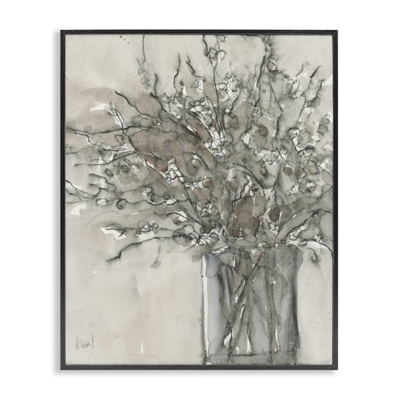 Stupell Industries Traditional Bouquet Drawing Plants & Flowers Painting Black Framed Art Print Wall Art, 11 x 14
