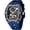 Blue, variant on Men Watches,Automatic Mechanical Watch,Luxury Hollow Tonneau Watches for Men with Stainless Steel Case and Silicon Band (Self-Wind Movement/5ATM Waterproof/Super_Luminous)