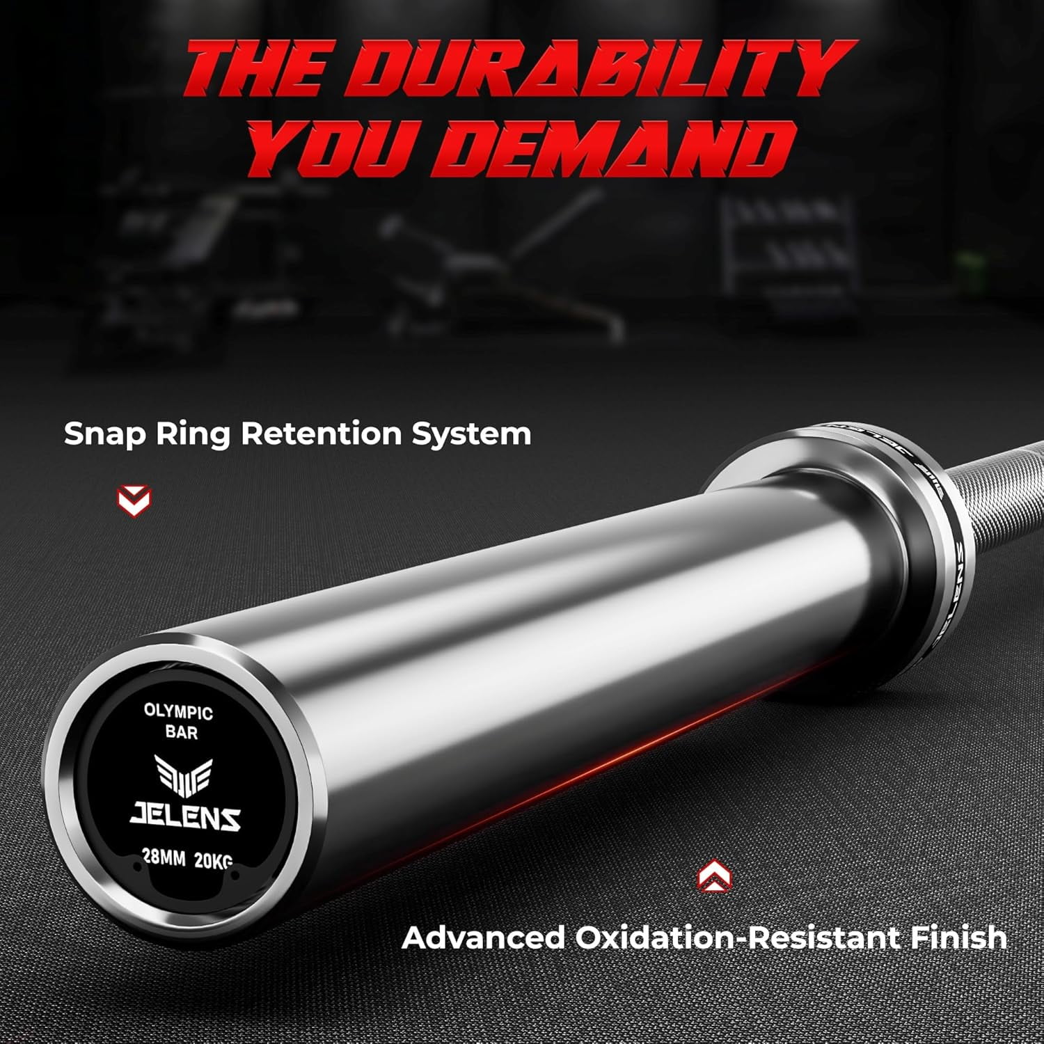 Olympic Barbell, 1000lb Capacity 7FT Weight Bar for Strength Training, 2 Inch Strength Training Bar With Knurled Grip for Squats bar Home Gym Workout