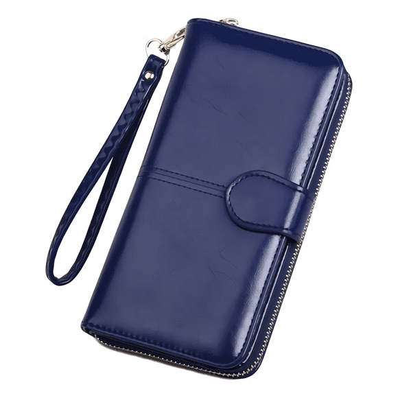 "Bolso De Mano Con Cierre De Cremallera Y Tarjetero Para Mujer BELUG  Color Azul "