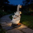 thumbnail image 4 of Solar Powered Duck Garden Statue, 9.5in Outdoor Resin Hanging Lamp for Yard Decor, Waterproof Animal Sculpture for Lawn and Patio, Garden Ornament, 4 of 8