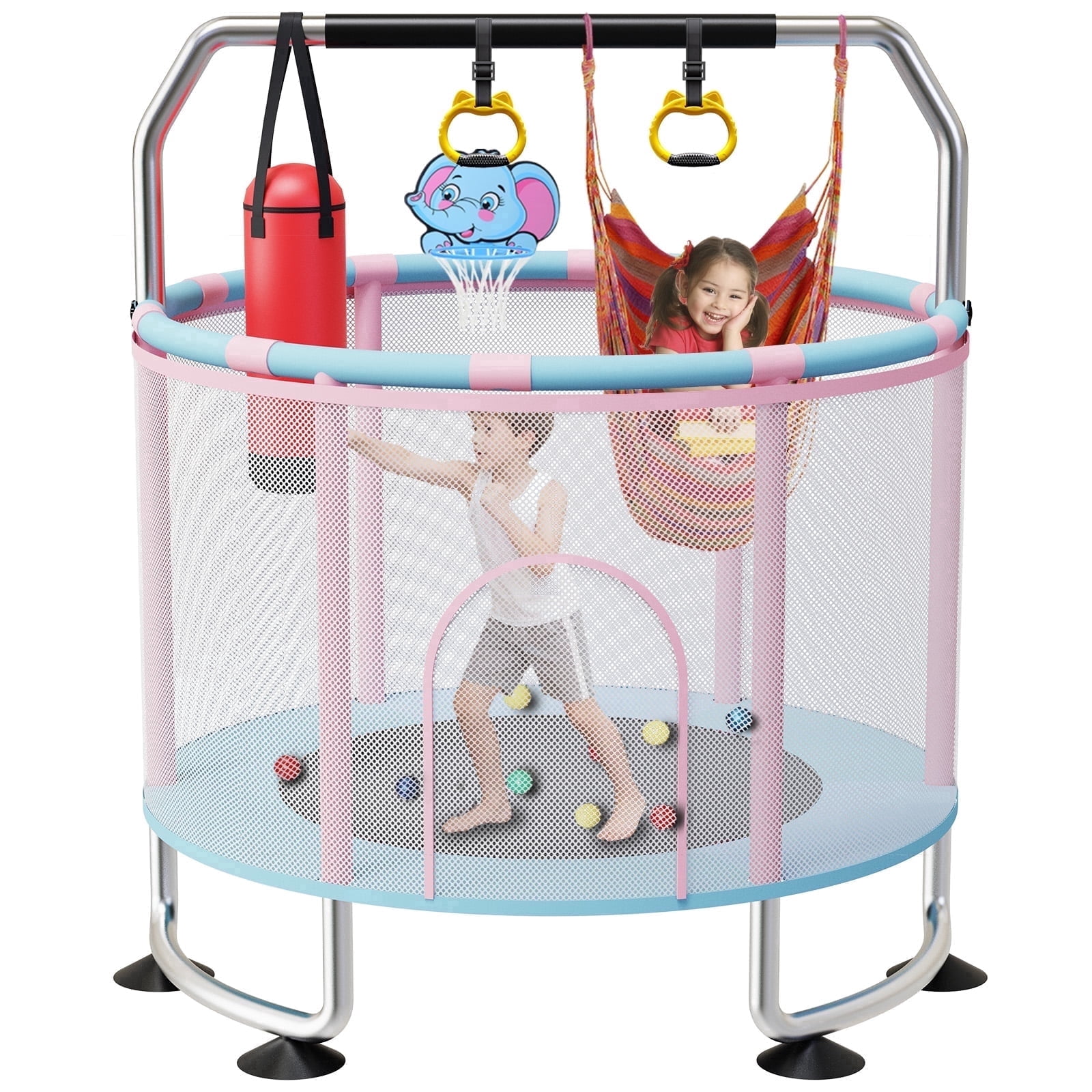 Little Tikes, 7-Foot Trampoline, Blue/Orange, with Enclosure
