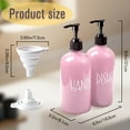 thumbnail image 4 of Pink Glass Dish Soap Dispenser Set - 2x16oz Bottles + White Funnel, Farmhouse Style for Kitchen & Bathroom Countertop Organization, 4 of 8