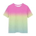 thumbnail image 5 of Zpanxa T Shirts for Girls Solid Color Round Neck Loose Fit Print Pattern Top Polyester Spandex 7-8 Years, 5 of 5