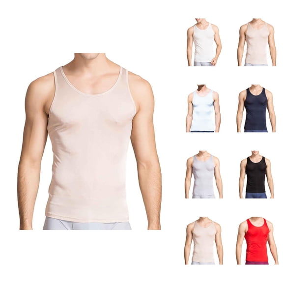 Workout Tank Tops Men Lightweight Breathable Silky Muscle Sleeveless Shirt Athletic Running Gym Tanks