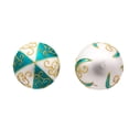 thumbnail image 4 of Kurt S. Adler Gold, Dark Teal and White Embellished Ball, 6 Piece Ornament Set, 80MM, 4 of 4