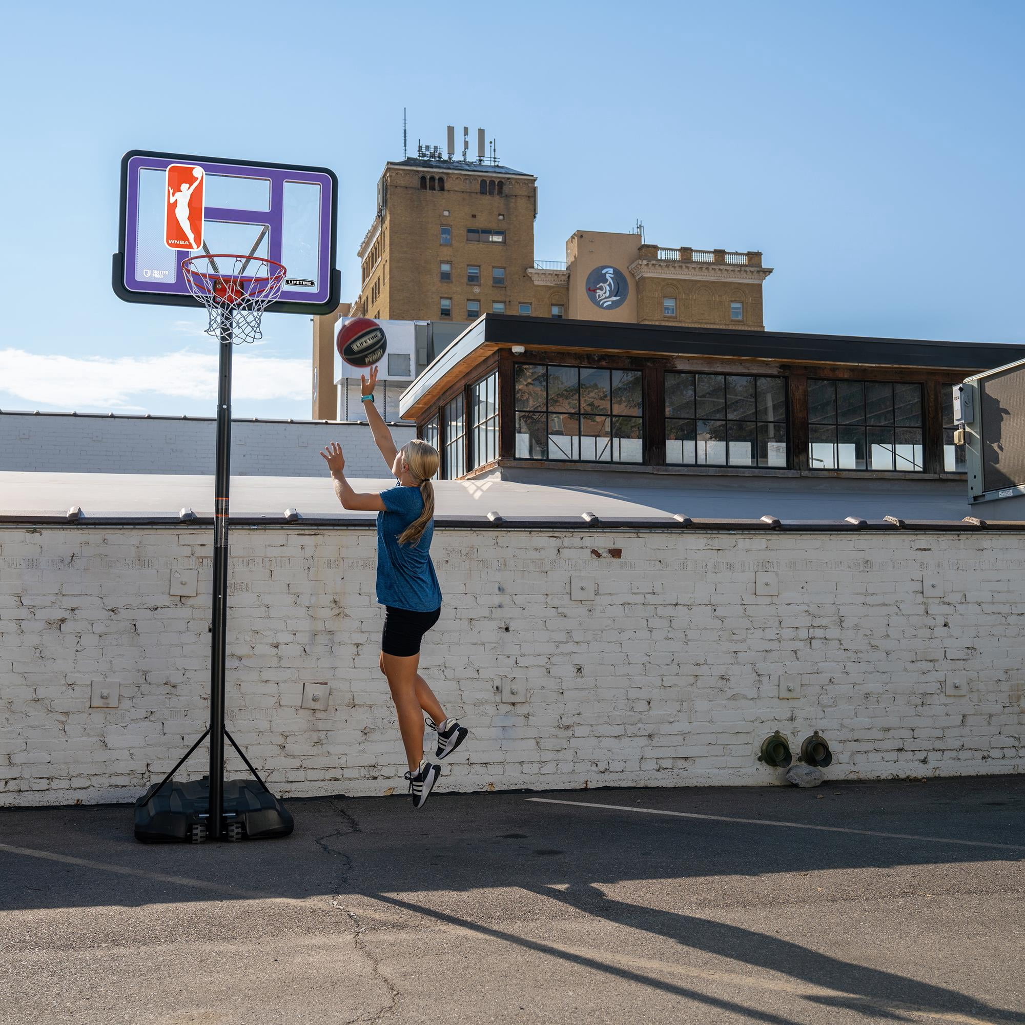 Lifetime All Teams WNBA League 7.5ft - 10ft Adjustable Height 44" Fusion Outdoor Portable Basketball Hoop
