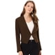 thumbnail image 1 of Chaqueta Corta Casual De Negocios Allegra K Sin Cuello Para Mujer Café, 1 of 6