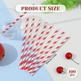 thumbnail image 2 of GIXUSIL 100 Pieces Disposable Paper Straws Red Striped Paper Straws Bulk for Drinking Crafts Birthday Wedding Party Decorations Supplies Cocktail Coffee Drinking Water Straws (Red), 2 of 7