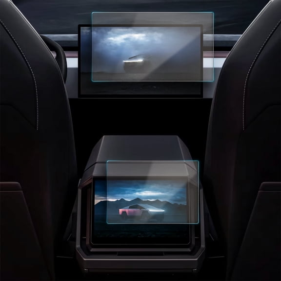 Magglass Designed for Tesla Cybertruck Screen Protector with Dust-free Applicator (2024) Tempered Glass for Front and Rear Displays (Set of 2)